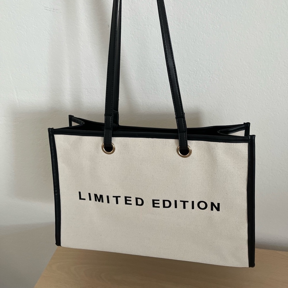 LIMITED EDITION Coated Canvas Shopping Tote BNWOT - Picture 3 of 11